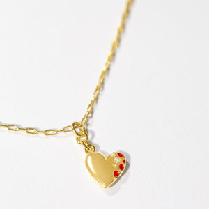 Jeweled Heart Pendant - Gold